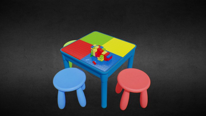 LEGO table set 3D Model