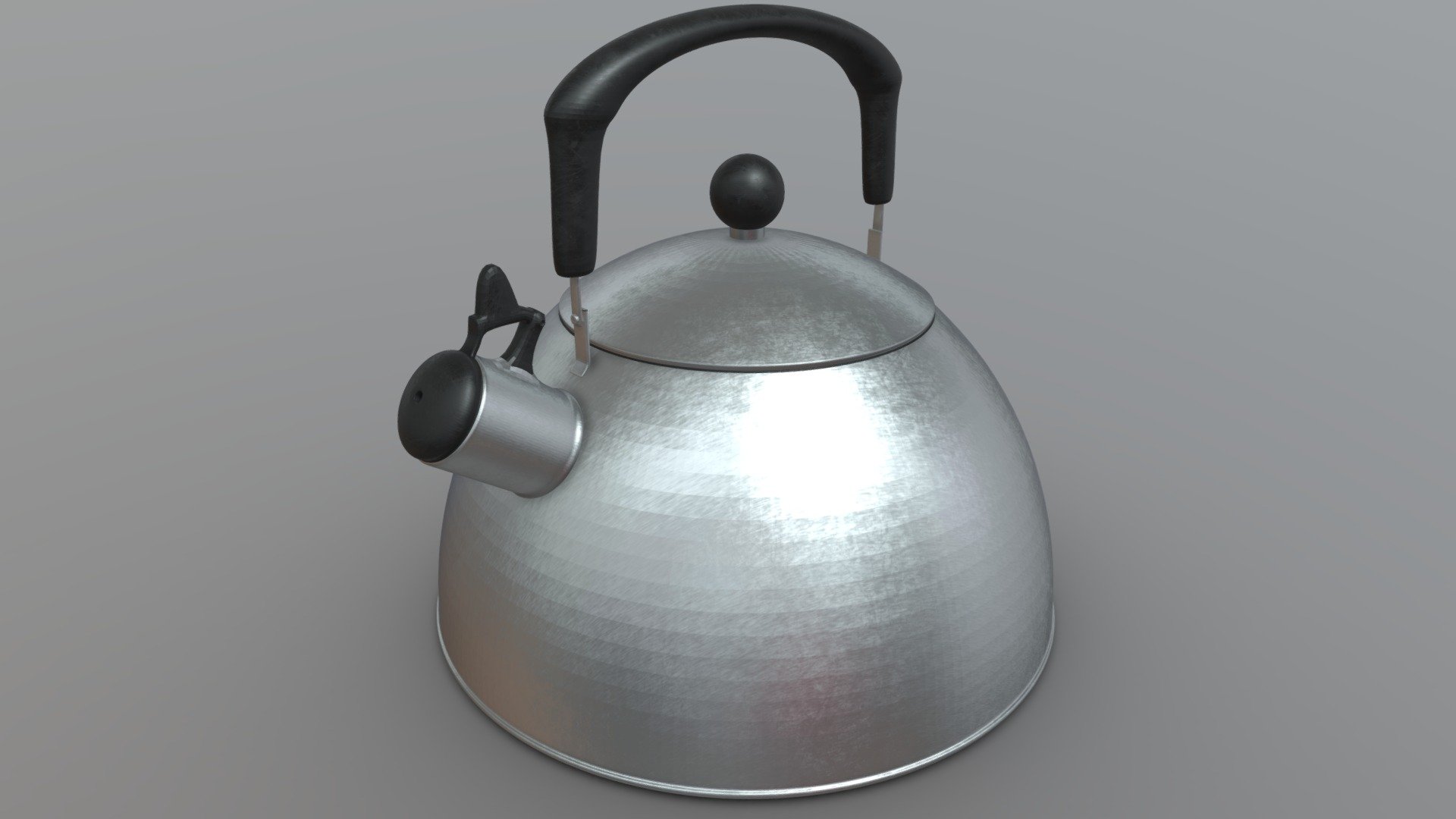 Tea Kettle stainless steel and black Download Free 3D model by