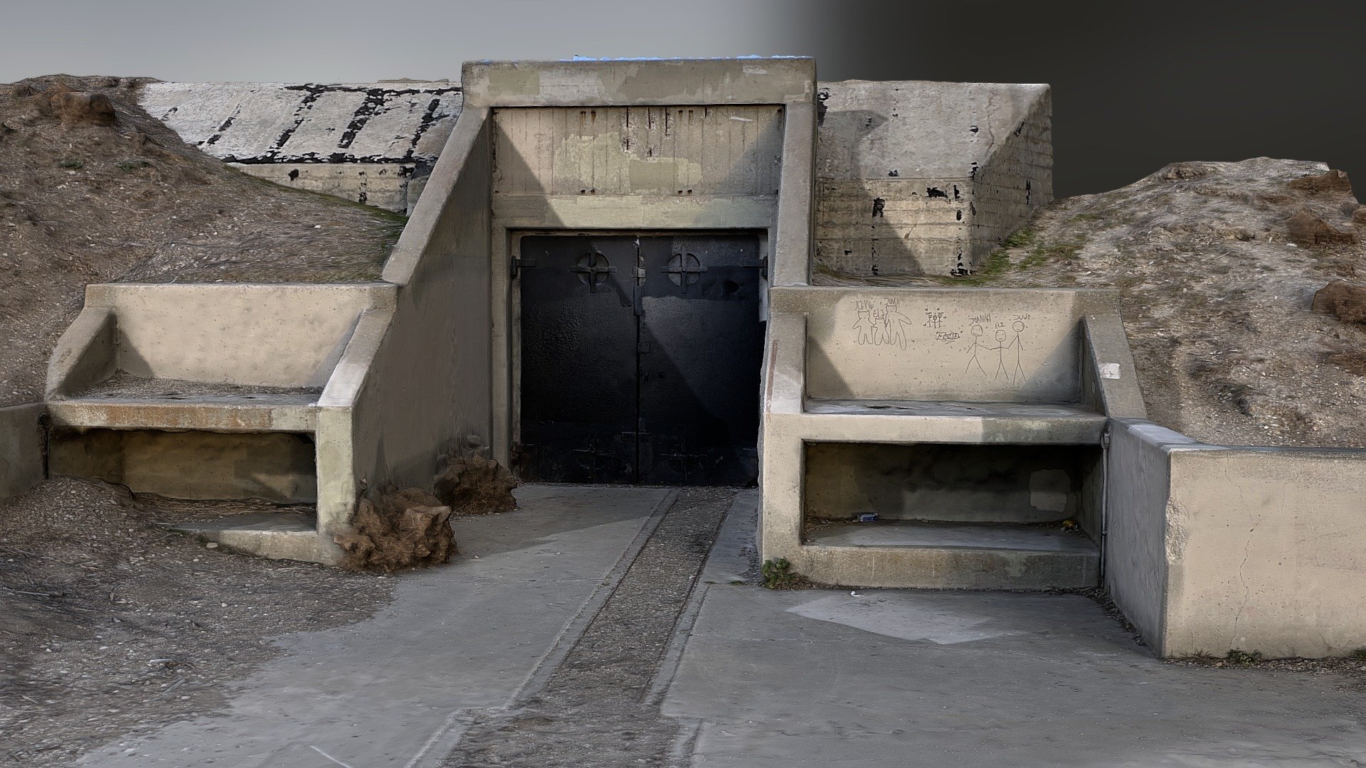 3D Scan of Historic WWII Bunker in San Pedro - Buy Royalty Free 3D ...