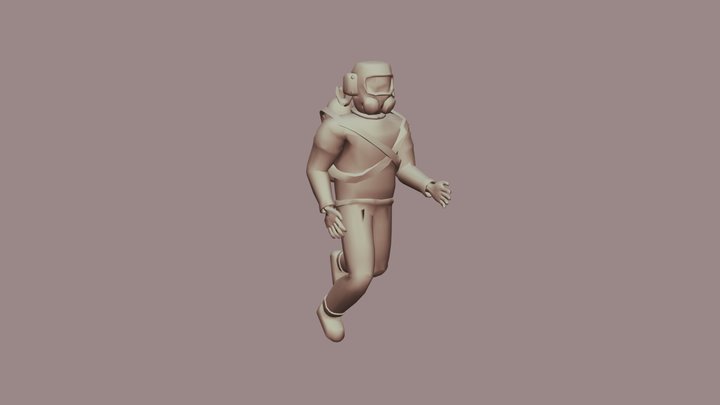 Lethal company Employee running 3D Model