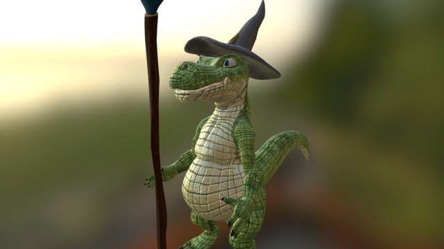 Lizard Wizard Texture Export 3D Model