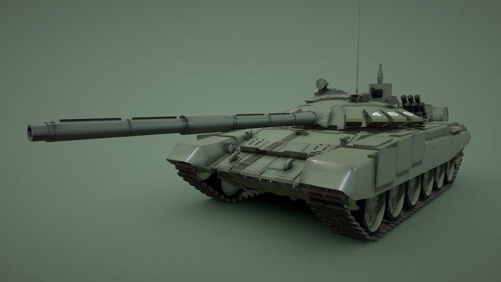 T-72 B3 Main Battle Tank 3D Model