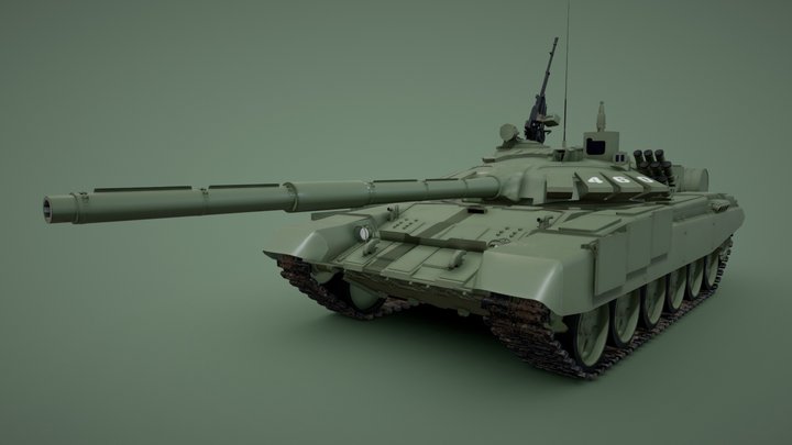 T-72 B3 Main Battle Tank 3D Model