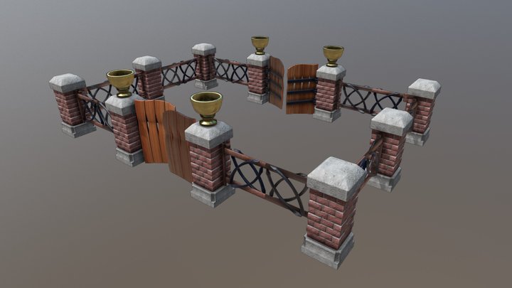 Modular Fence 3D Model
