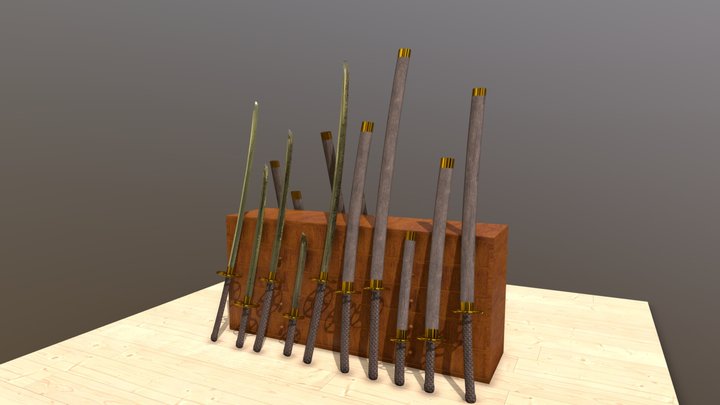 Japanese swords 3D Model