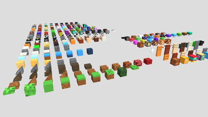 Modular Cubes Lowpoly Pack 3D Model
