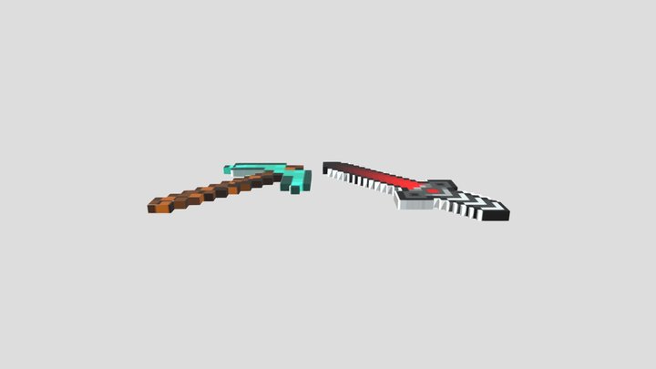 My mine craft Weapons 3D Model