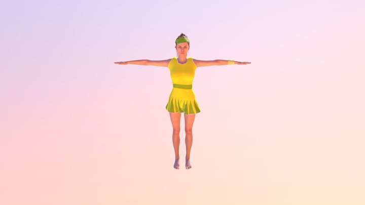 Female Character Tennis 3D Model