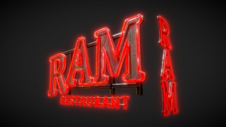 Fallut Cascadia - RAM Restaurant Neon - Asset 3D Model