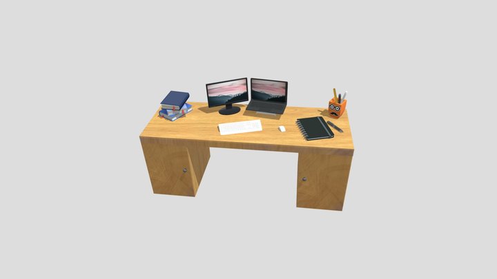 Customized Laptop & Desktop Table 3D Model