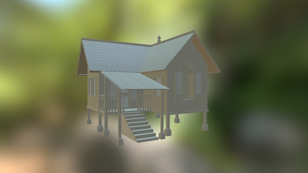 Rumah Kampung - 3D model by aiboneida [1c6327c] - Sketchfab