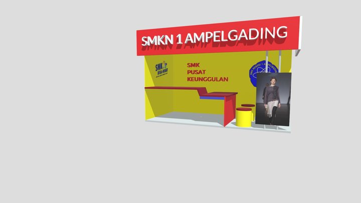 Booth Pameran SMK Ampelgading 3D Model