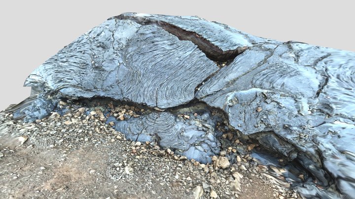 Ropy pahoe lava - Fagradalsfjall volcano Iceland 3D Model