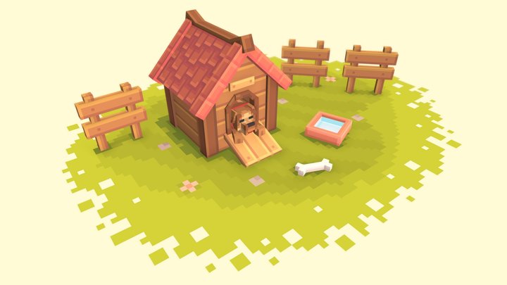 [Blockbench] Dog House – Modèle 3D gratuit STL