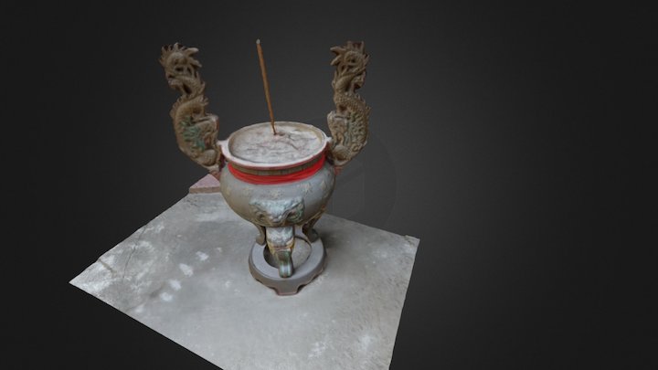 Incense Burner, small local temple, Shanhua 3D Model