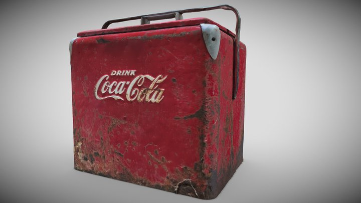 Vintage Original 1950's Coca Cola Cooler 3D Model