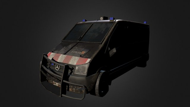 Barcelona Police Van 3D Model