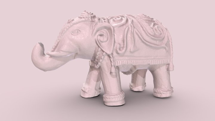 Decorated Indian Elephant (Mid-Poly) 3D Model