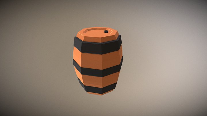 Wooden barrel 3 3D Model