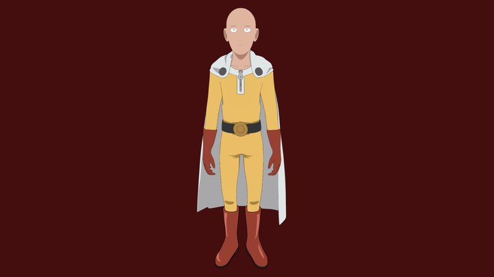 ArtStation - Saitama from One Punch Man - 3D Model (Custom Face from Client)