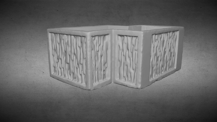Brutal concrete flower pot - 3D print edit 3D Model