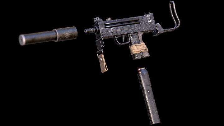 MAC-10 Machine Pistol 3D Model