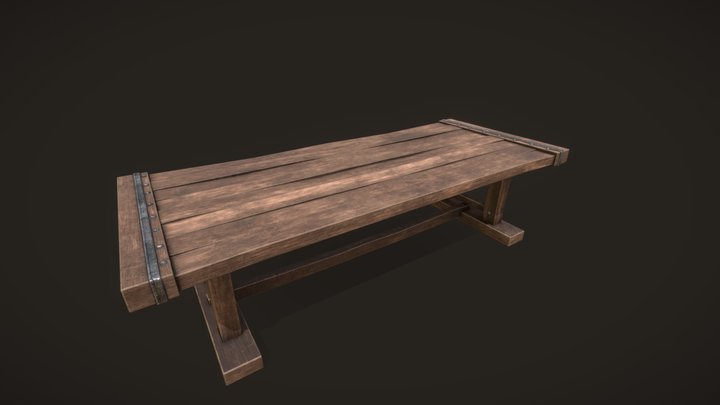 Medieval Table 3D Model