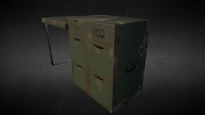 Military Field Desk 3D Model