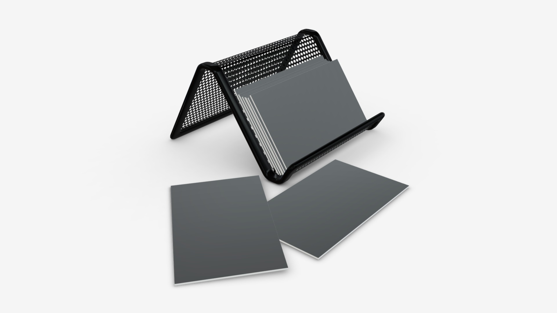 3D model Business card holder - This is a 3D model of the Business card holder. The 3D model is about a group of black and silver squares.
