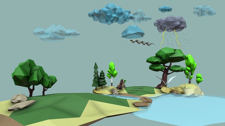 Clouds and Birds_test 3D Model