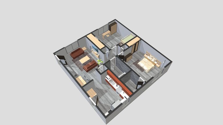 2 bedroom apartment winbranch complex 3D Model