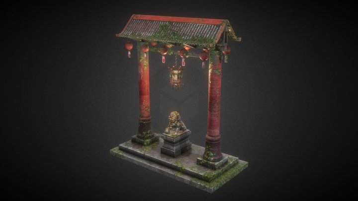 Module 5 - Oriental Gate Scene 3D Model