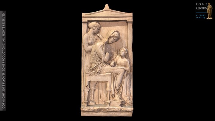 3D rendering of Grave stele of Polyxene, Athens