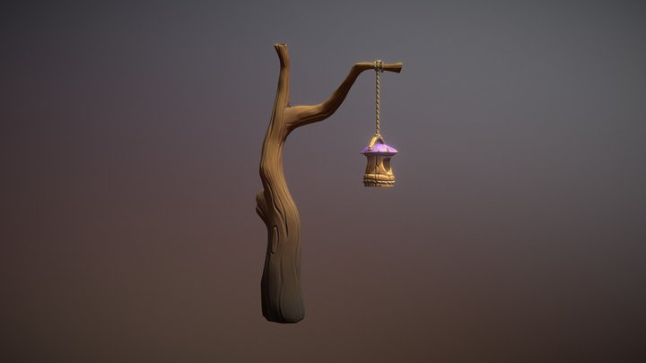 Stylized Lamp Post 3D Model