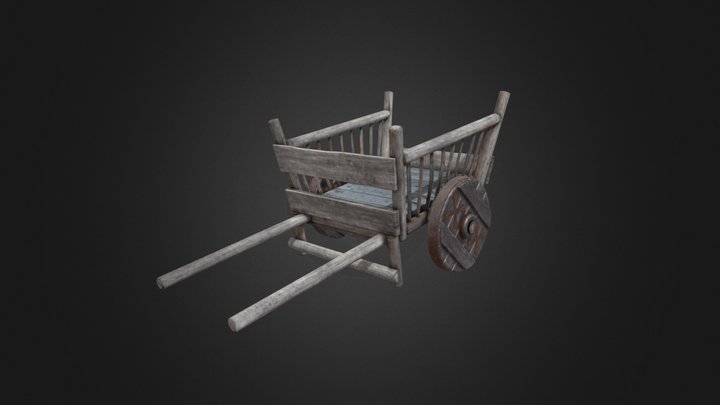 Medieval Hand Cart 3D Model