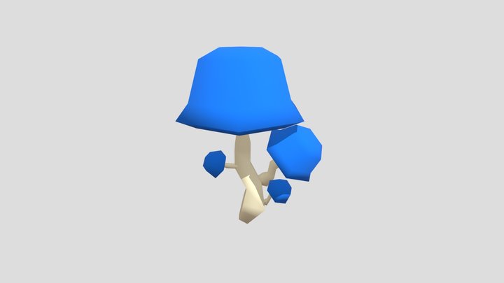 Cogumelo azul 3D Model