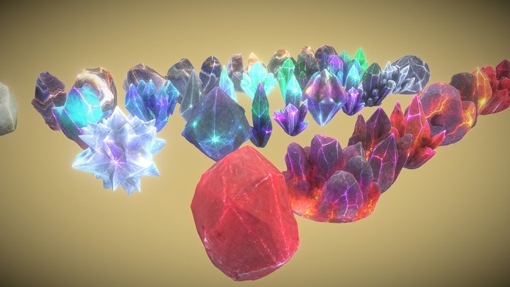 Crystals Collection 3D Model