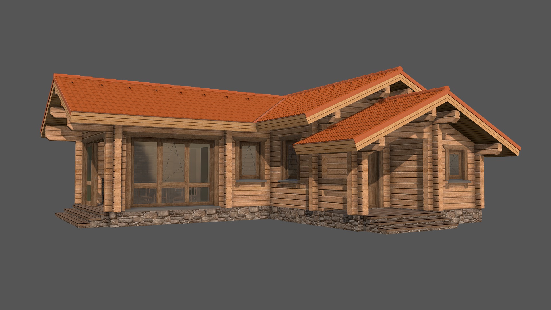 3D model Проект бани 1.0 (Ногинск) - This is a 3D model of the Проект бани 1.0 (Ногинск). The 3D model is about a house with a stone wall.