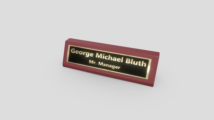 Name Plate 3D Model