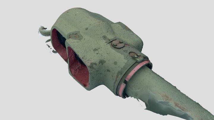 D-30 Artillery gun muzzlebrake 3D Model