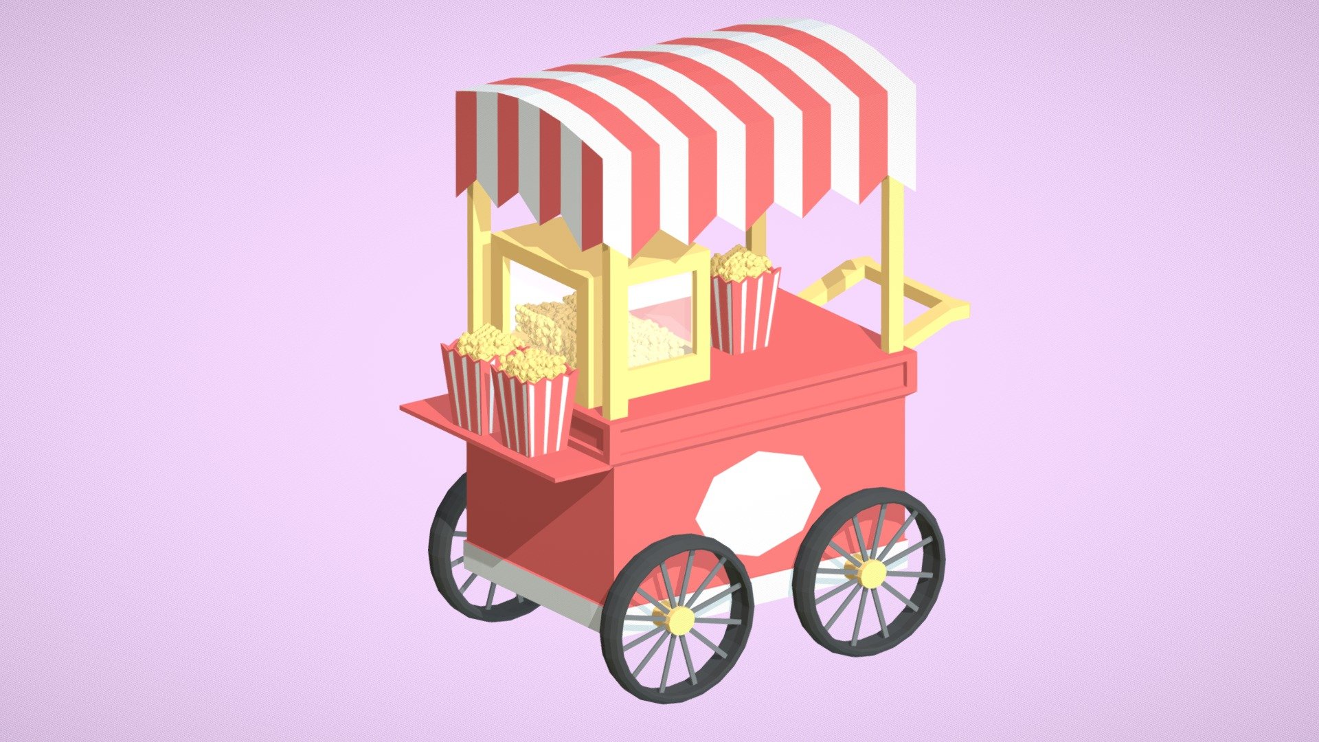 cartoon popcorn cart