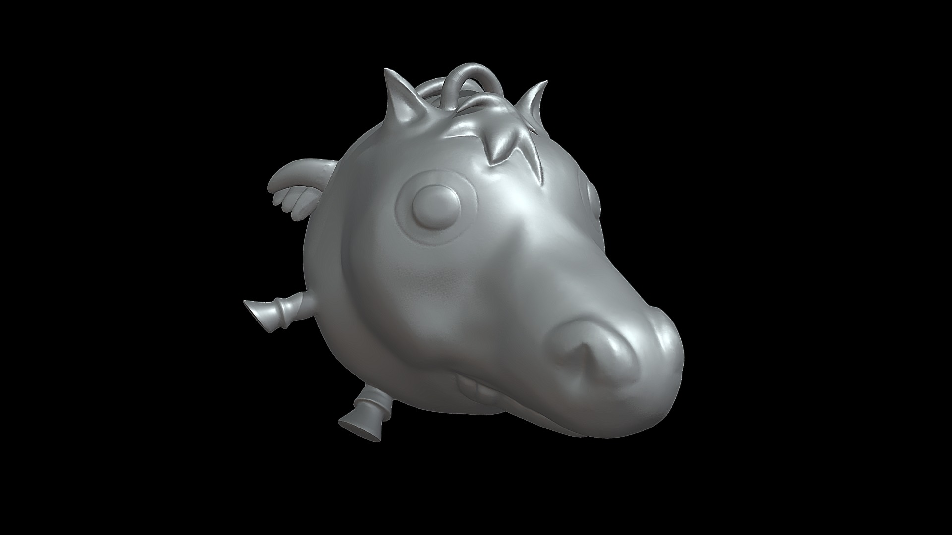 3D model Pegasus Pendant Printable - This is a 3D model of the Pegasus Pendant Printable. The 3D model is about a white piggy bank.