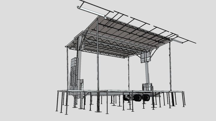 SL260 Mobile Stage - With extensions 3D Model