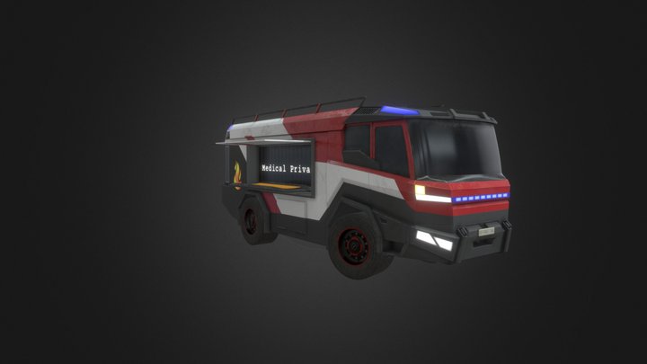 Firefighter Ambulance 3D Model