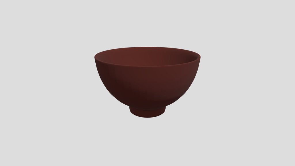 Red Bowl - Low Poly 3D Model