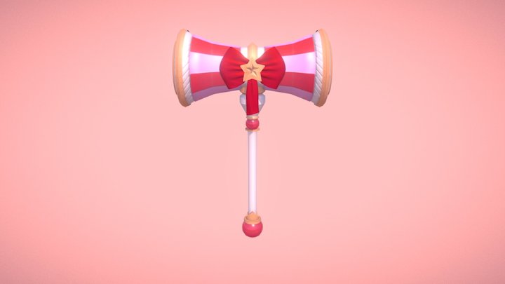 Game asset - Heroic Girl Hammer 3D Model