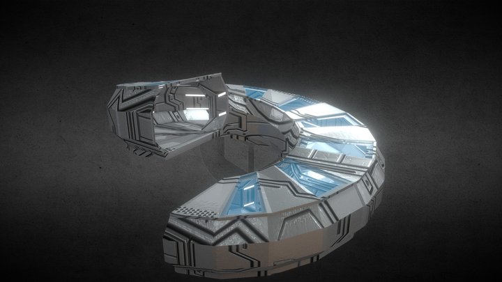 Modular Hallway Above 360° Type 02 – Free 3D Model STL