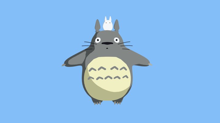 Totoro - Studio Ghibli toon shaded Totoro model 3D Model