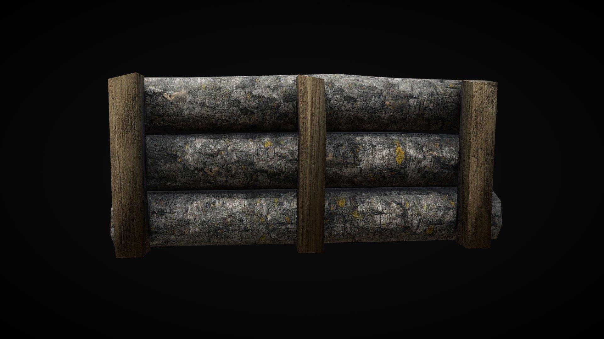 Log Fence Fortification (free download) — Sketchfab embed 3D viewer