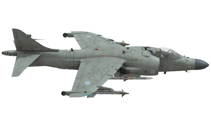 Sea Harrier FA2 with AIM-9L & AIM-120B – Kostenloses 3D-Modell STL